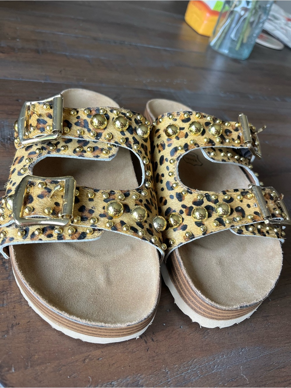 Myra Bag Ladies Cheetah Print Crum Slide Sandals - Picture 10 of 14